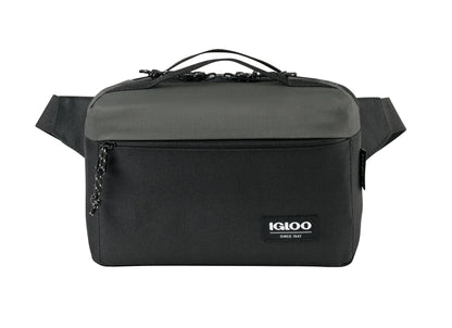 Black-Dark Grey Igloo® Fundamentals Hip Pack Cooler plain