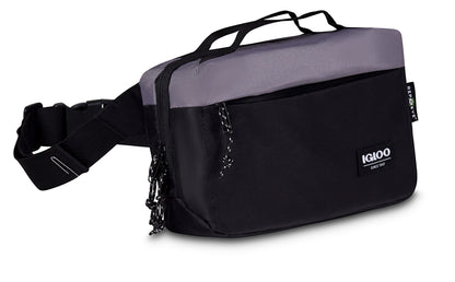 Black-Dark Grey Igloo® Fundamentals Hip Pack Cooler plain