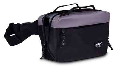 Black-Dark Grey Igloo® Fundamentals Hip Pack Cooler plain