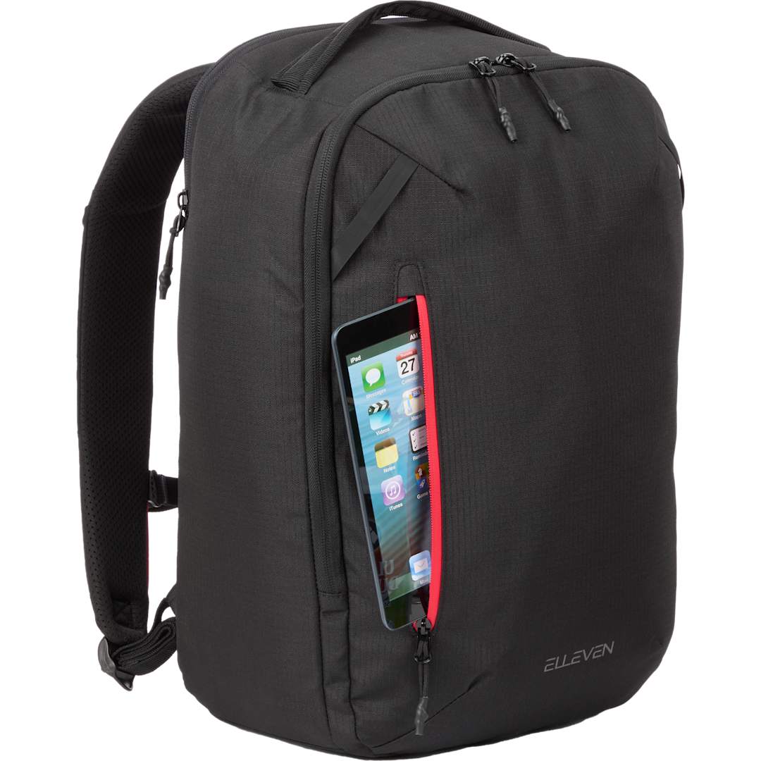 Black elleven™ Luminous 15" Recycled Laptop Backpack plain