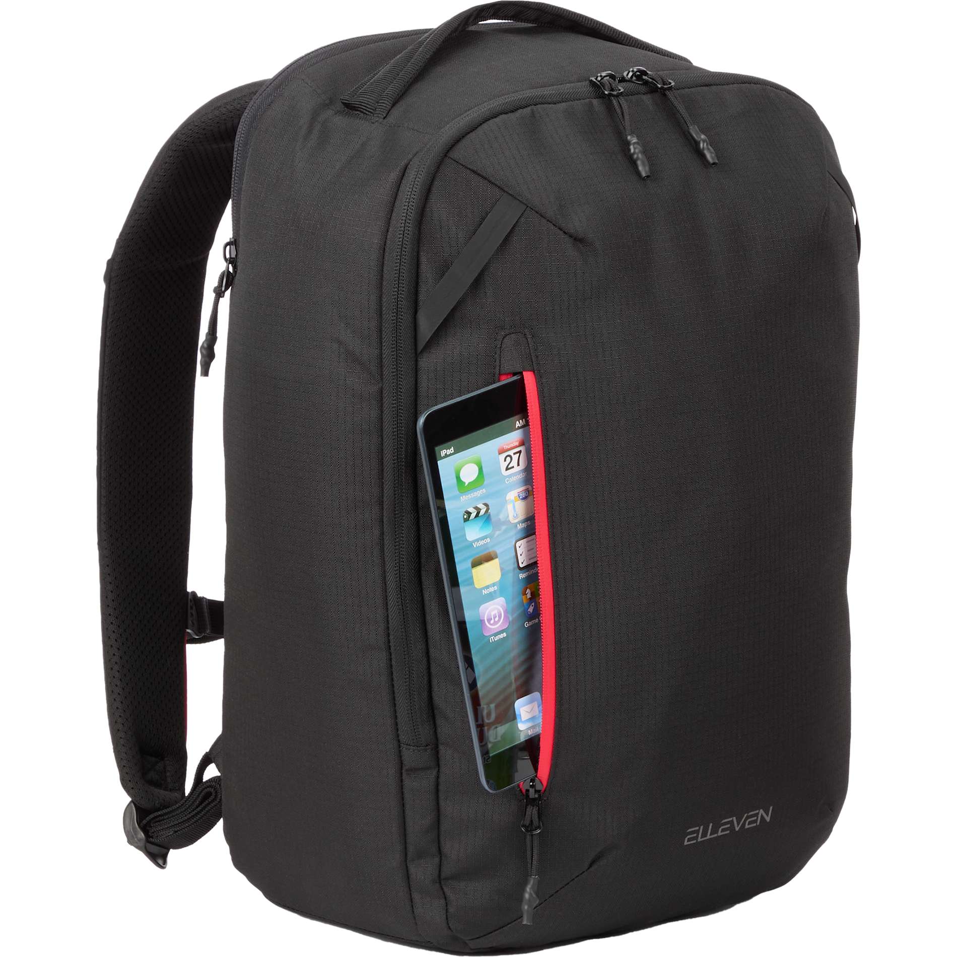 Black elleven™ Luminous 15" Recycled Laptop Backpack plain