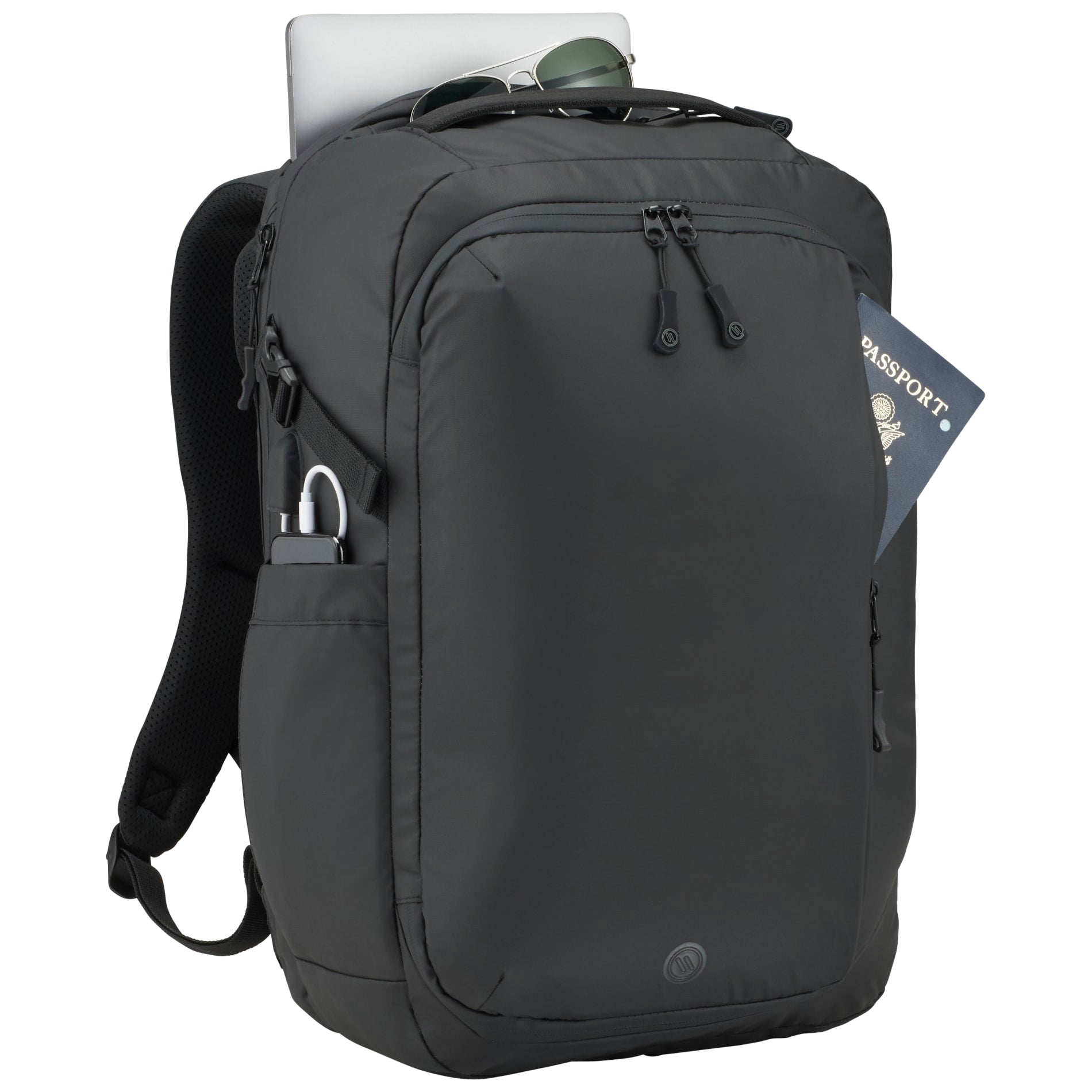 Black elleven™ Numinous 15" Computer Travel Backpack plain