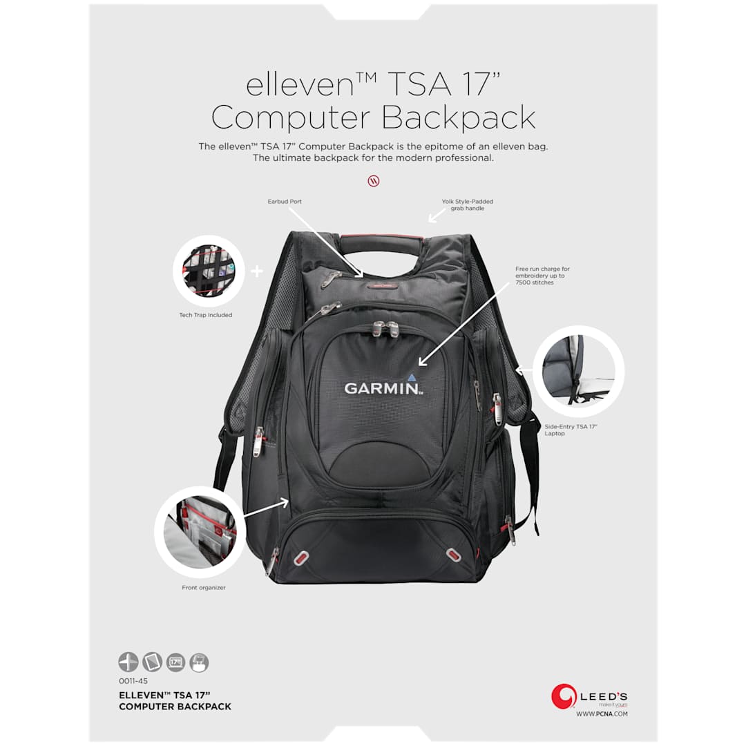 Black elleven™ TSA 17" Computer Backpack