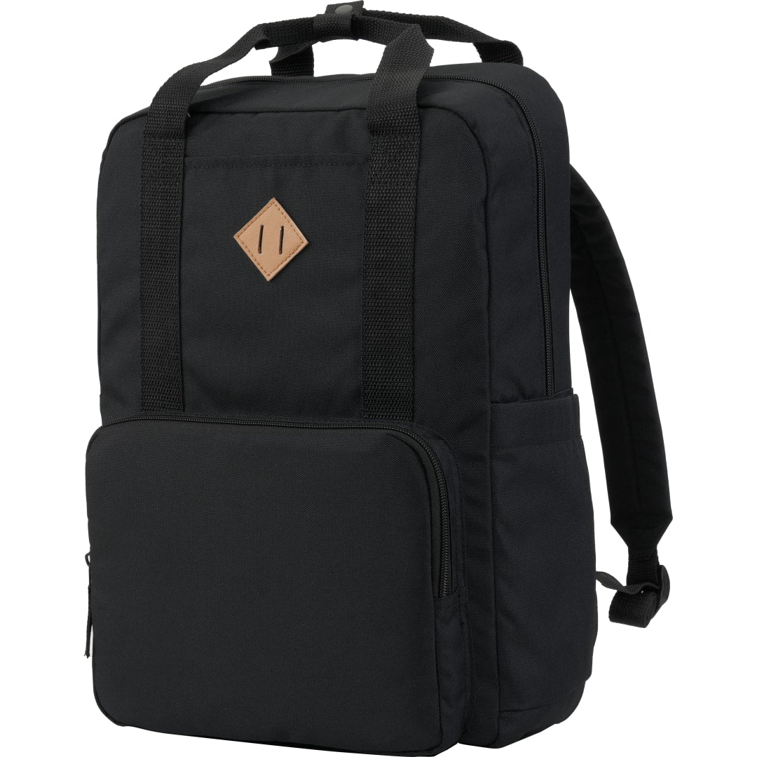 Black Fife Recycled 15" Laptop Backpack plain