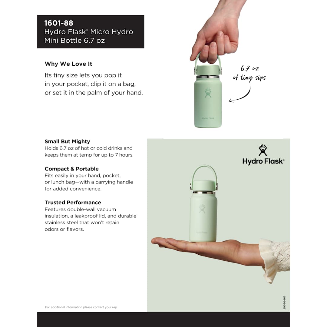 Black Hydro Flask® Micro Hydro Bottle 200ml