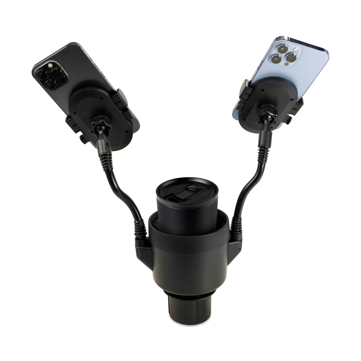 Black iLive™ Cup Holder with Dual Mobile Phone Mount plain