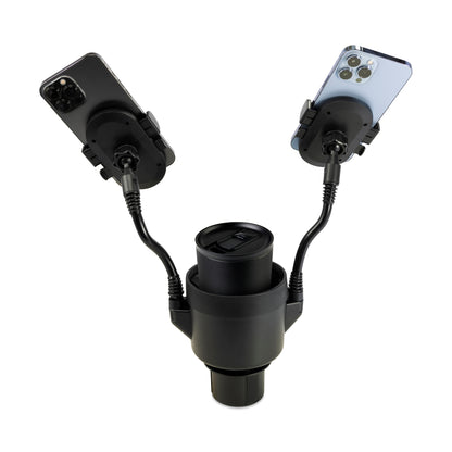 Black iLive™ Cup Holder with Dual Mobile Phone Mount plain