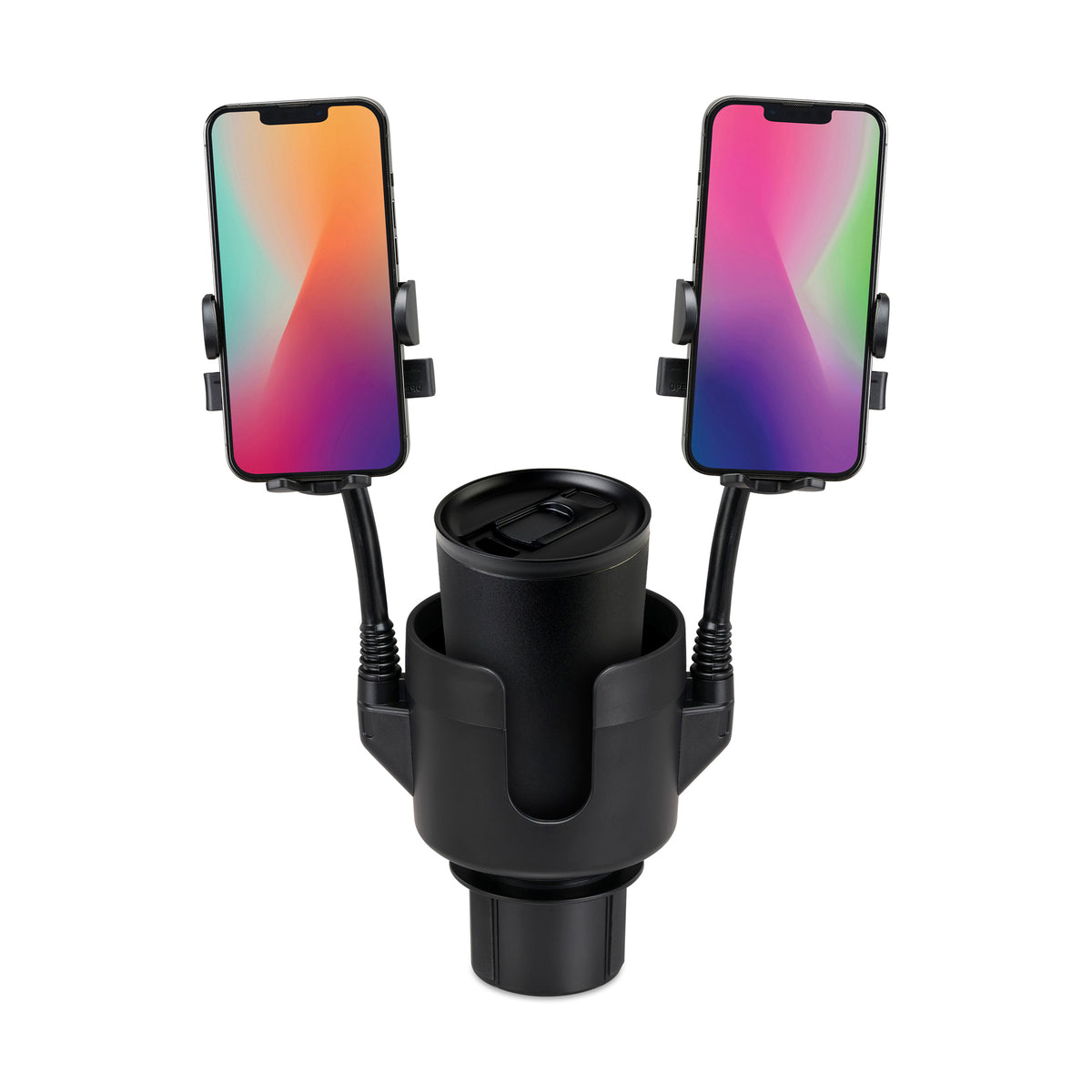 Black iLive™ Cup Holder with Dual Mobile Phone Mount plain