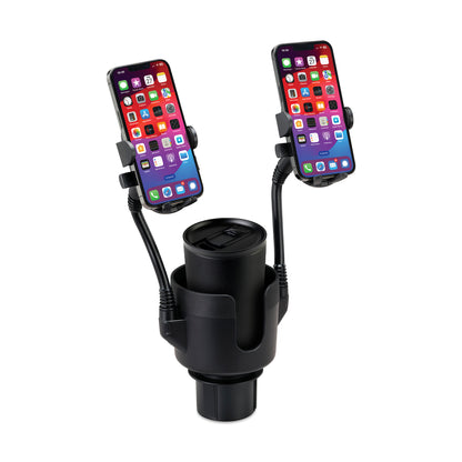 Black iLive™ Cup Holder with Dual Mobile Phone Mount plain