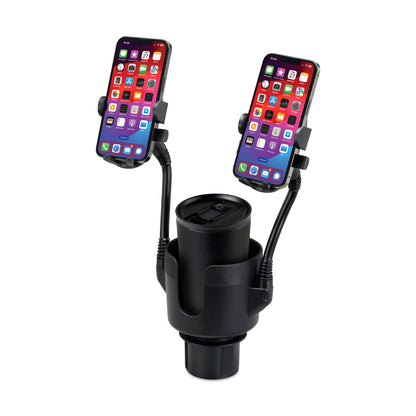 Black iLive™ Cup Holder with Dual Mobile Phone Mount plain
