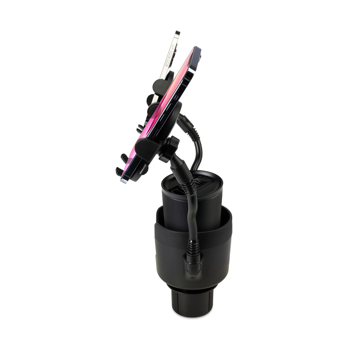 Black iLive™ Cup Holder with Dual Mobile Phone Mount plain