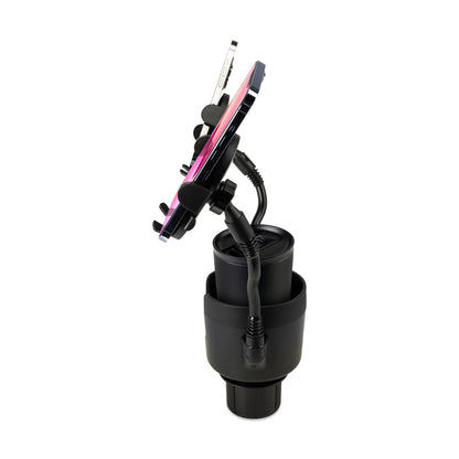Black iLive™ Cup Holder with Dual Mobile Phone Mount plain