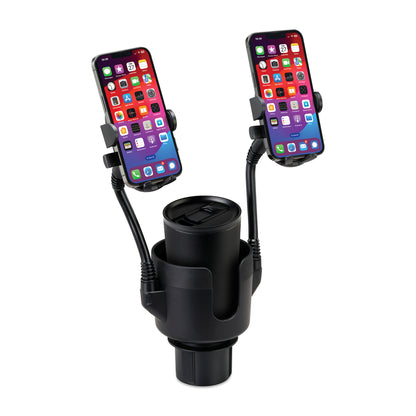 Black iLive™ Cup Holder with Dual Mobile Phone Mount