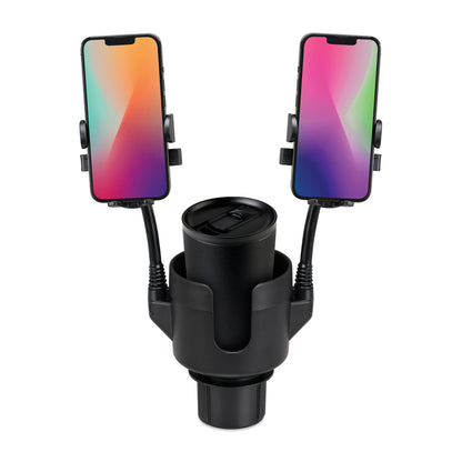 Black iLive™ Cup Holder with Dual Mobile Phone Mount