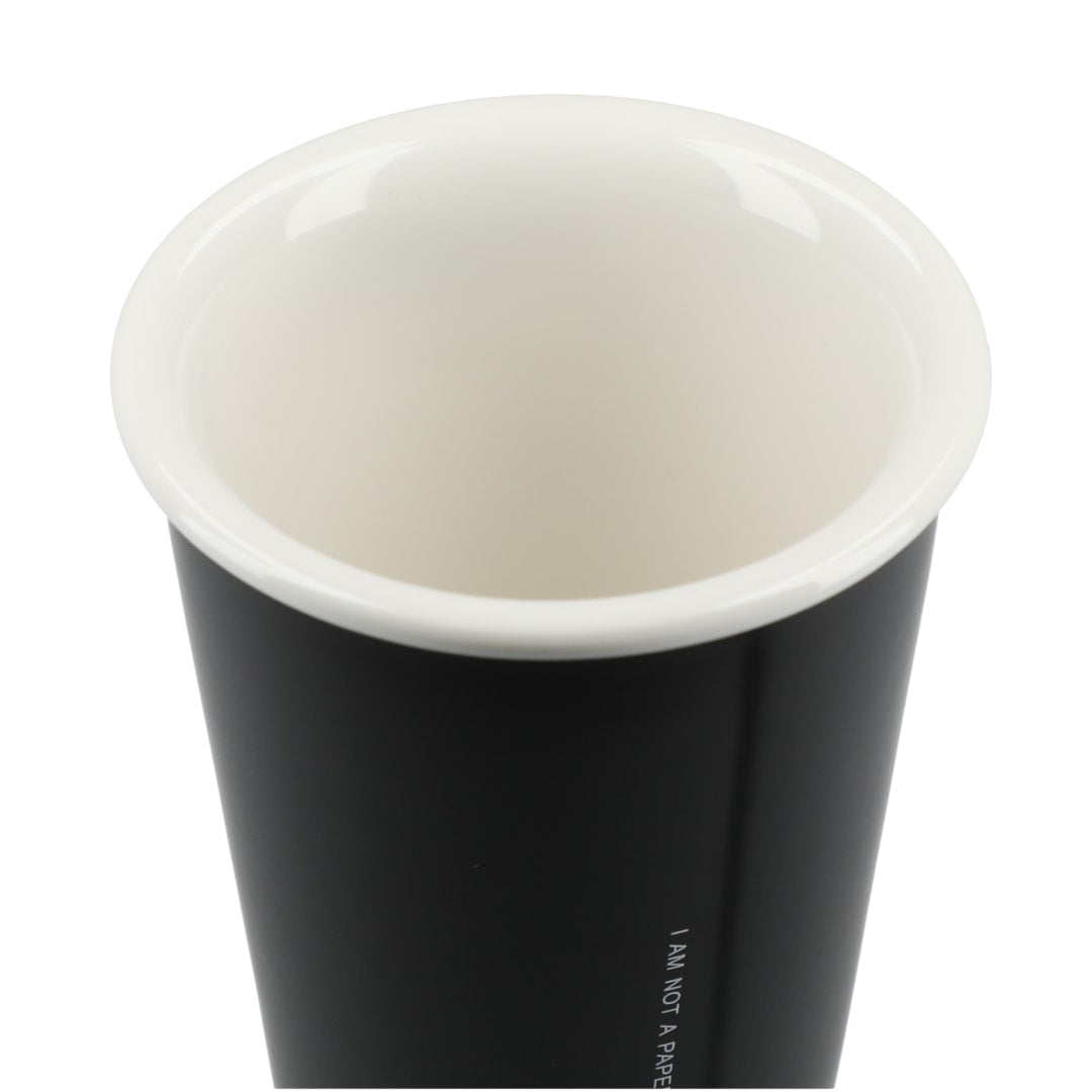 Black I'm not a paper cup 10oz ceramic tumbler plain