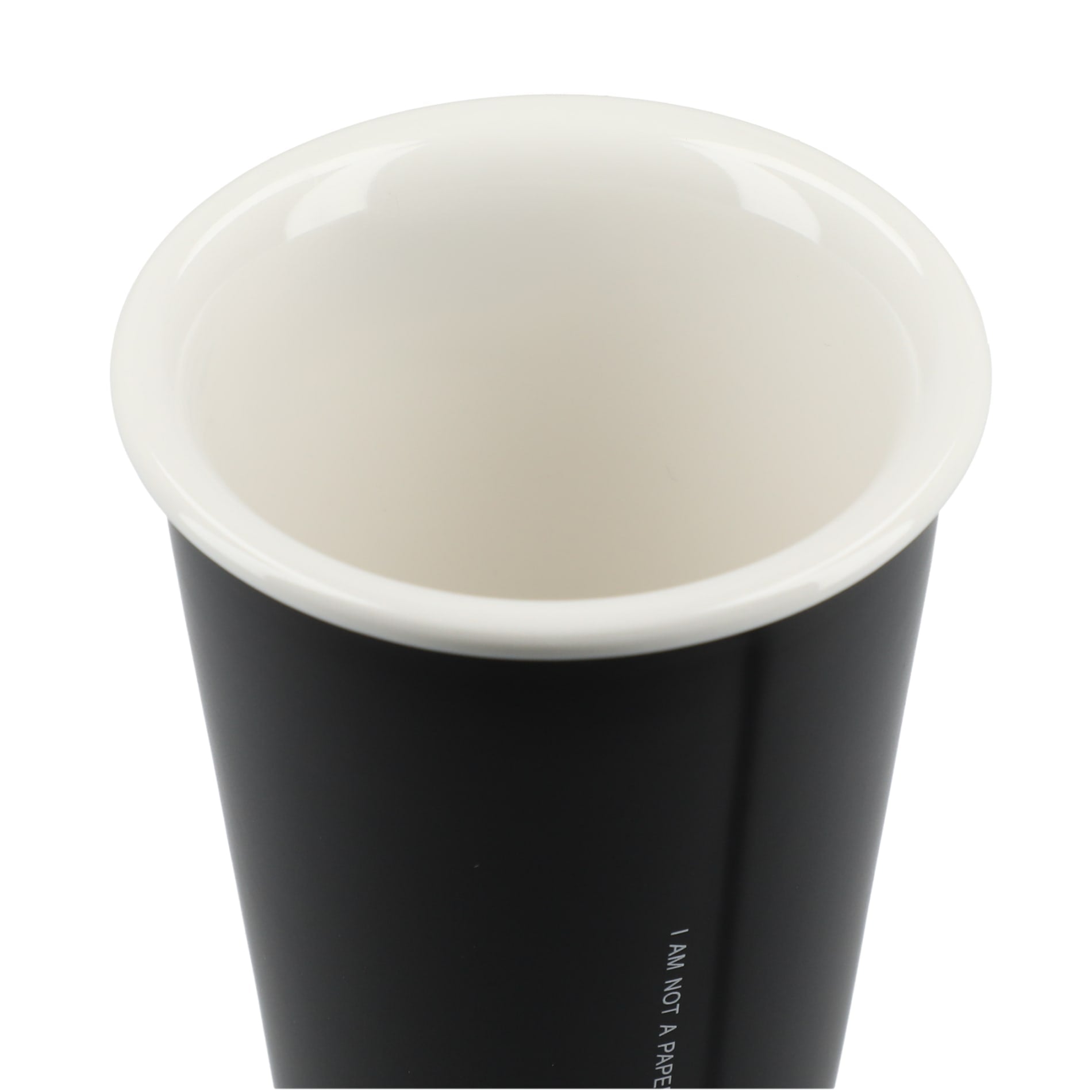 Black I'm not a paper cup 10oz ceramic tumbler plain