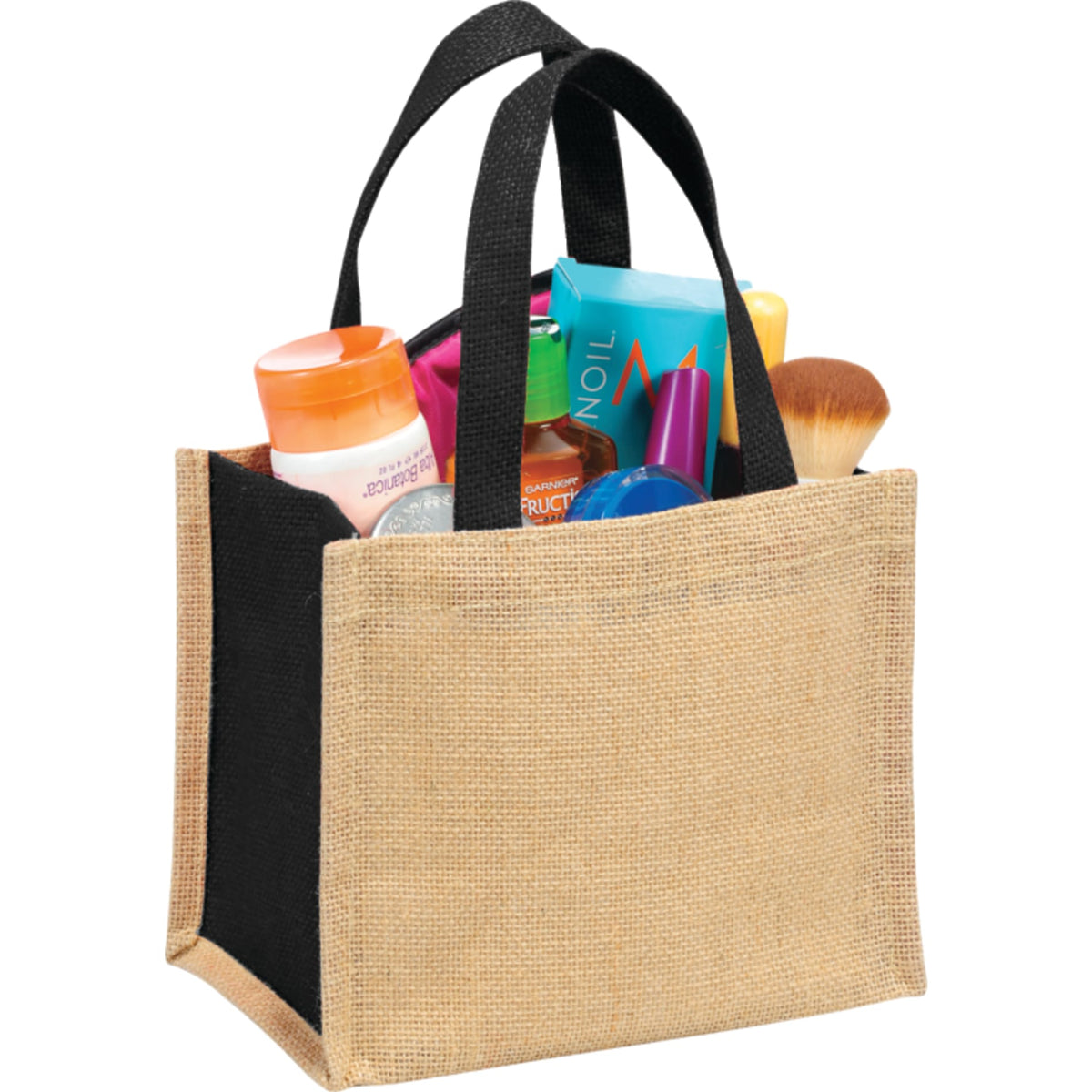 Black Mini Jute Gift Tote plain