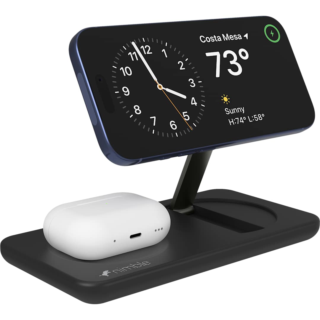 Black Nimble Podium 2-in-1 Wireless Charging Stand
