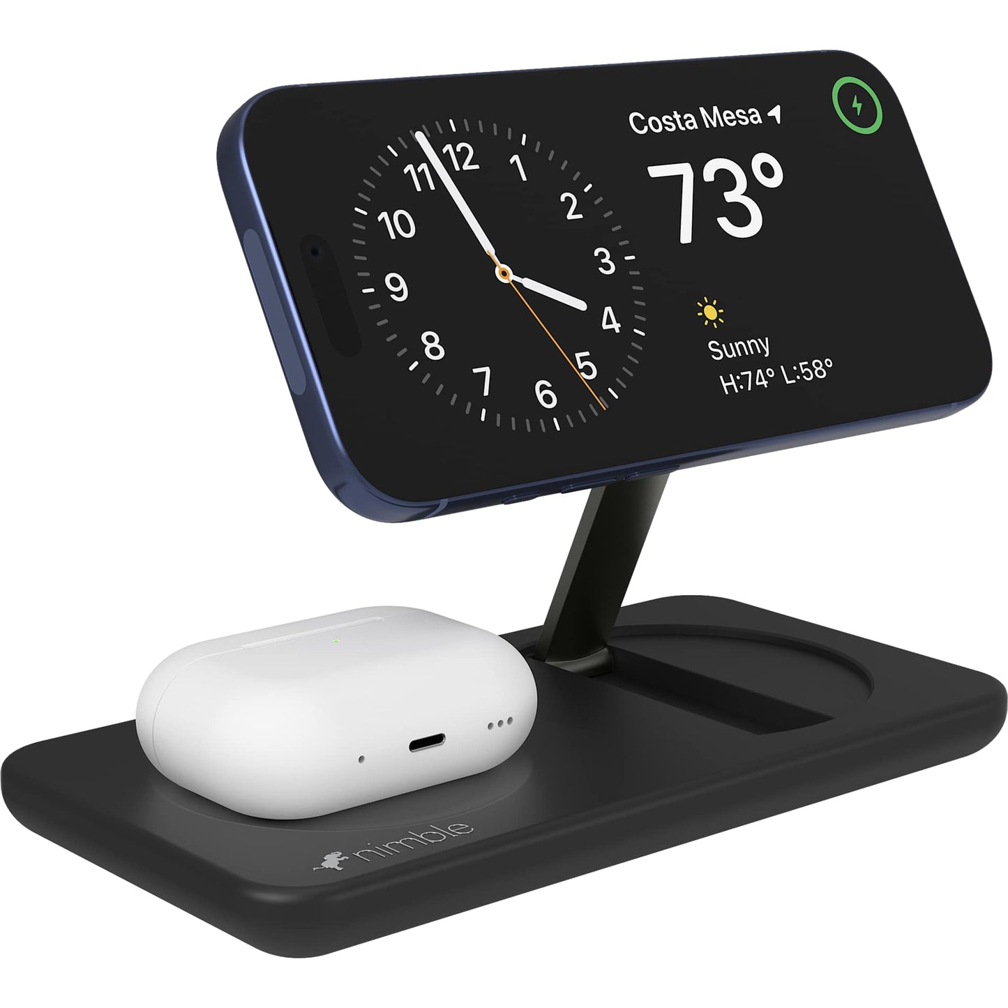 Black Nimble Podium 2-in-1 Wireless Charging Stand