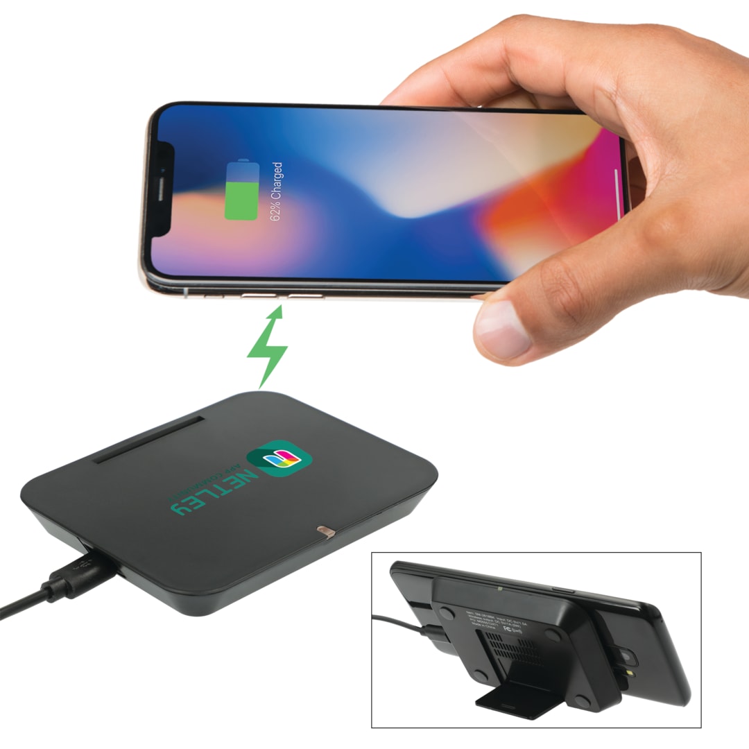 Black Optic Wireless Charging Phone Stand