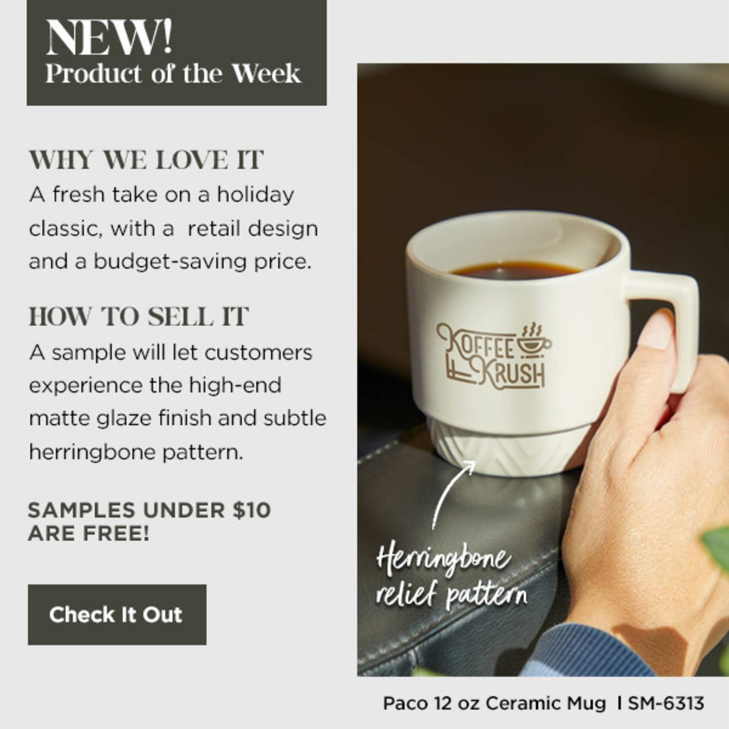 Black Paco 12oz Ceramic Mug