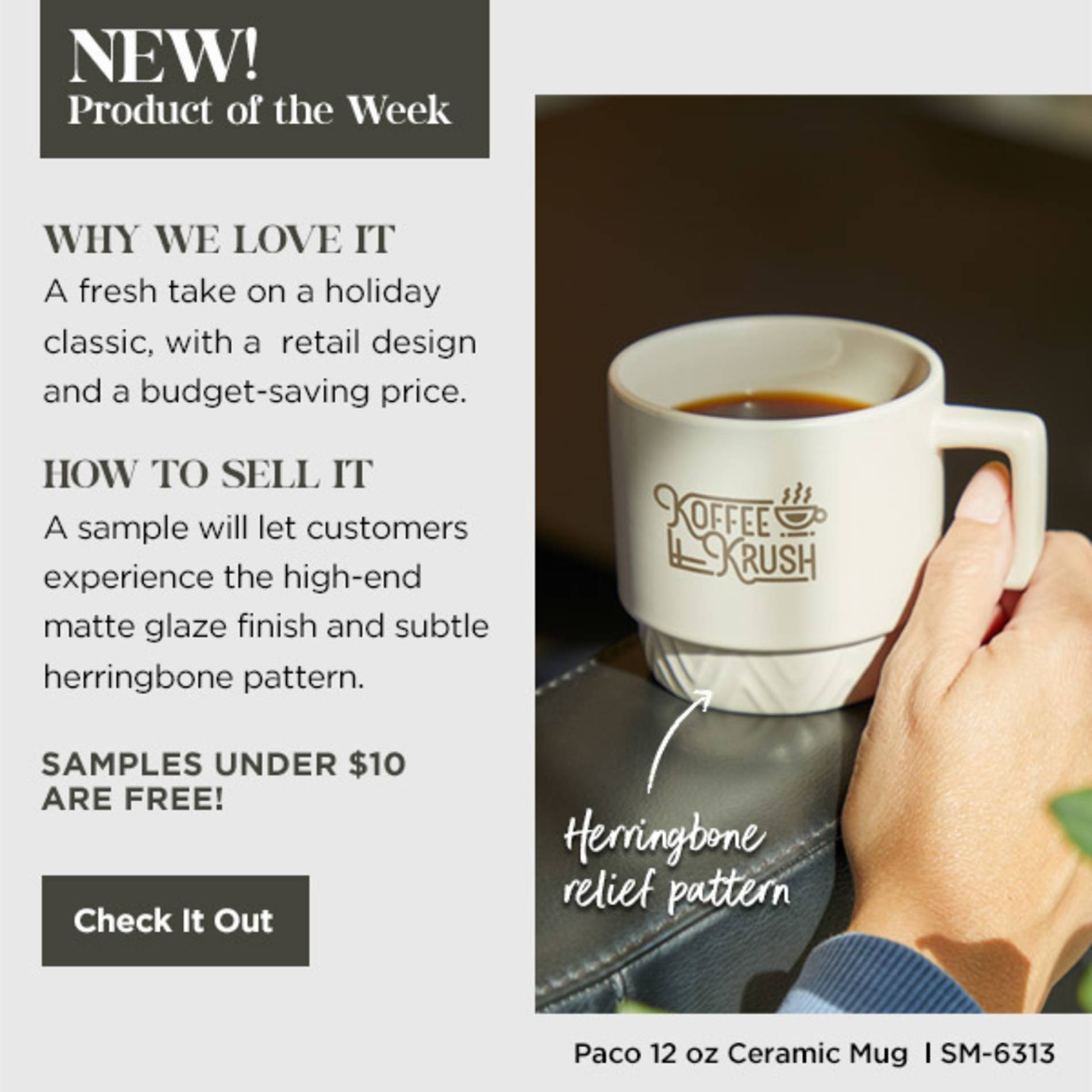 Black Paco 12oz Ceramic Mug