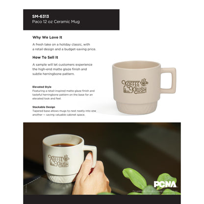 Black Paco 12oz Ceramic Mug