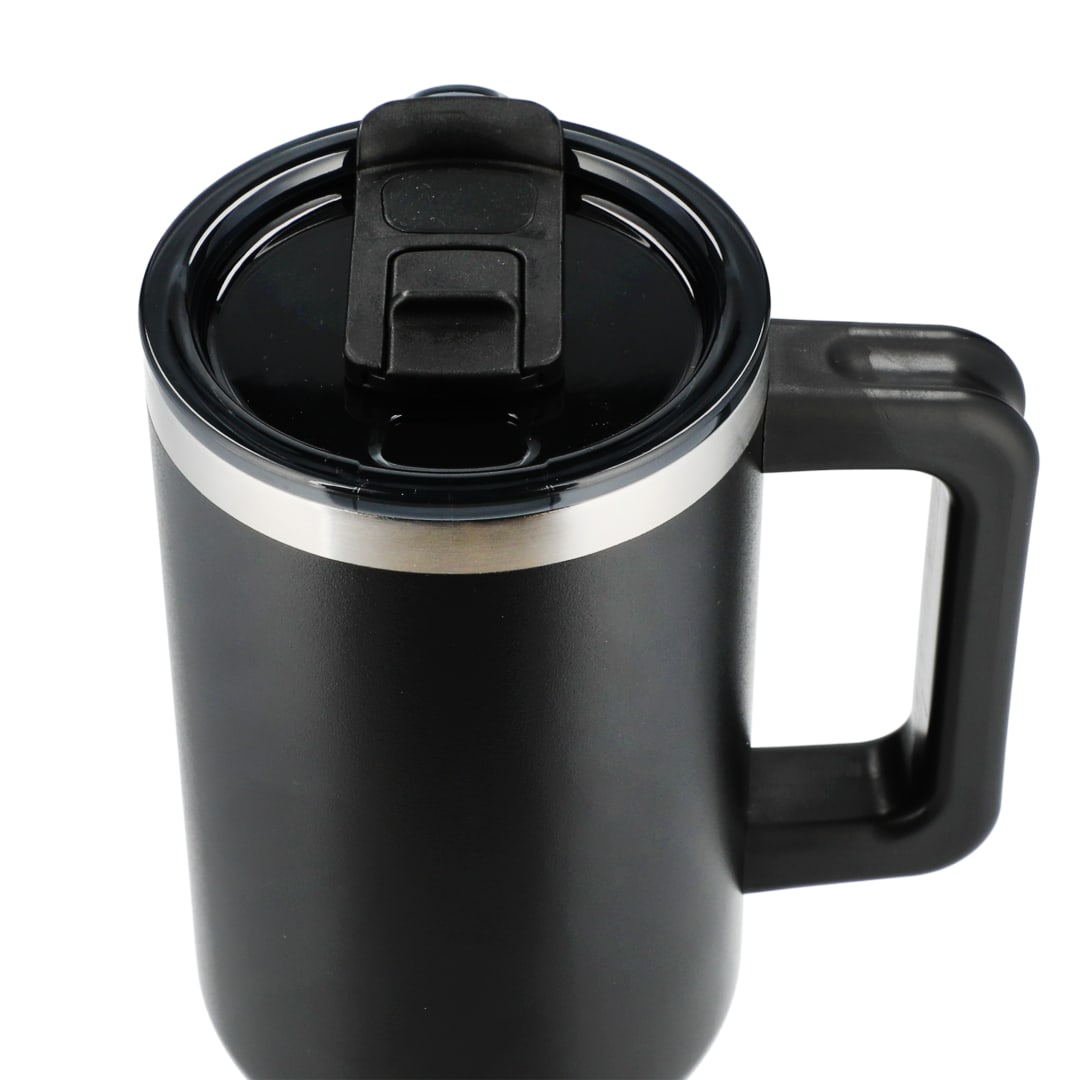 Black Pinnacle Recycled Travel Tumbler with Straw 40oz plain