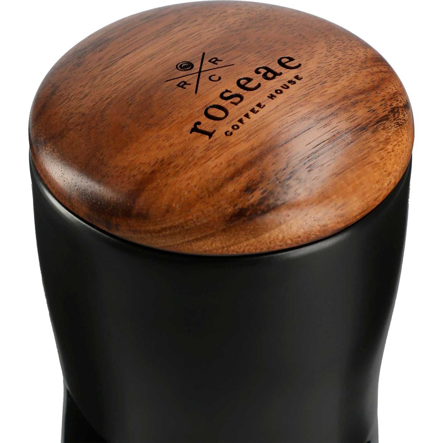 Black Reno Double Wall Ceramic Tumbler w/Wood Lid 10oz