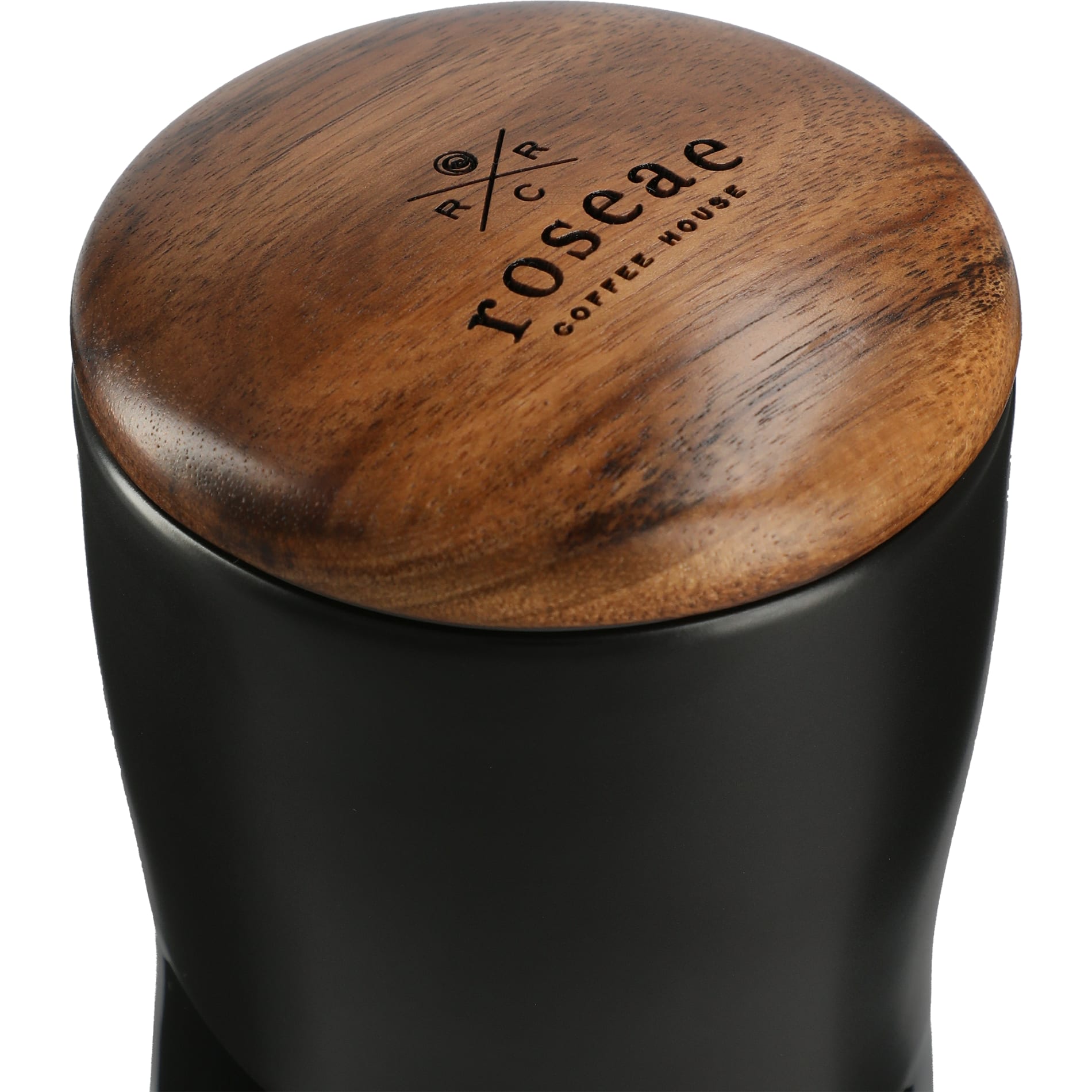 Black Reno Double Wall Ceramic Tumbler w/Wood Lid 10oz