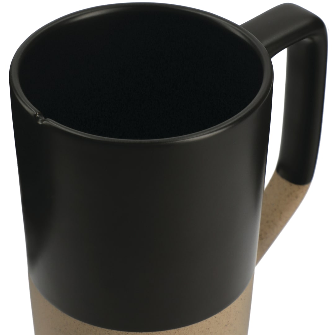 Black Tahoe Tea & Coffee Ceramic Mug with Wood Lid 16oz
