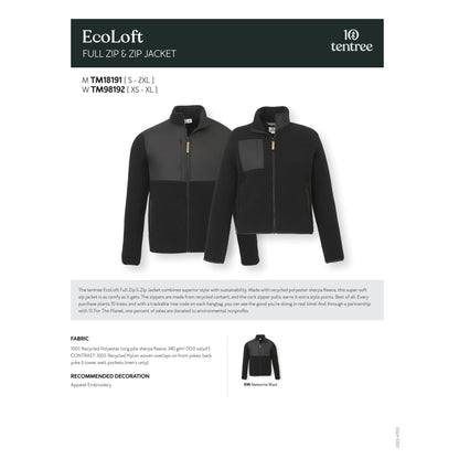 Black tentree EcoLoft Full Zip - Men's