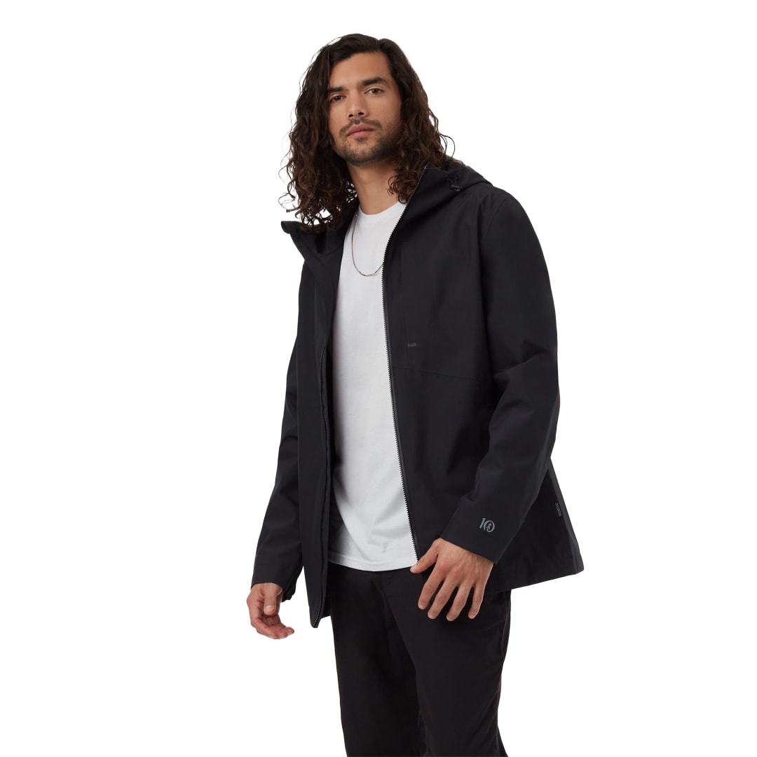 Black tentree Nimbus Rain Jacket - Men's plain