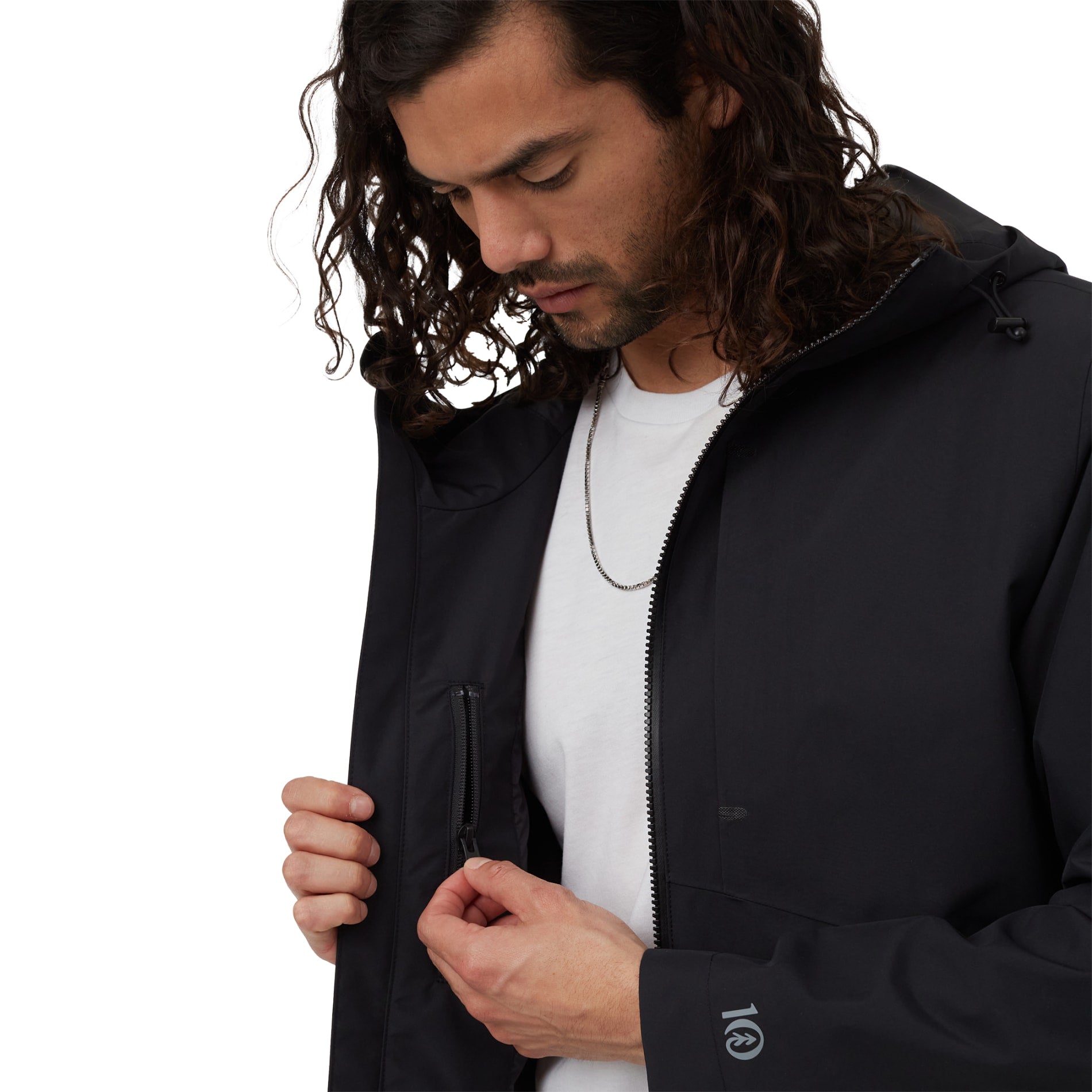 Black tentree Nimbus Rain Jacket - Men's plain