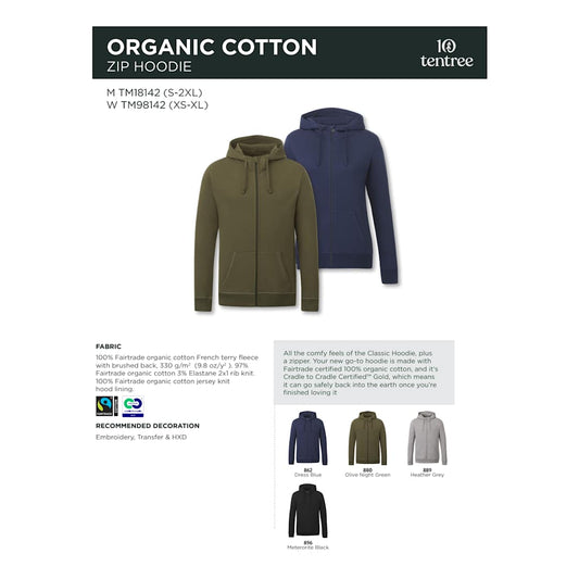 Black tentree Organic Cotton Zip Hoodie - Men's