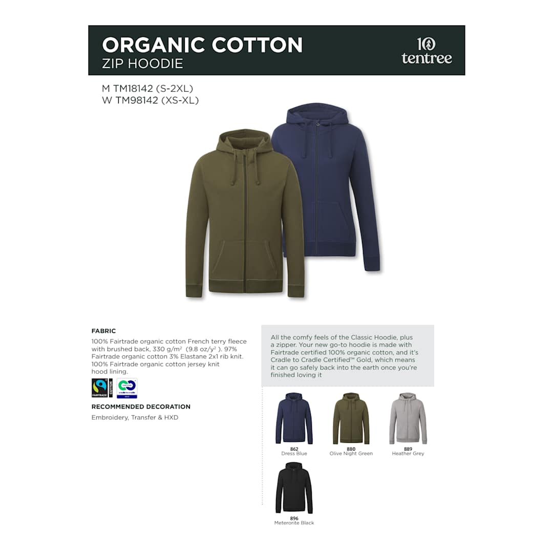 Black tentree Organic Cotton Zip Hoodie - Women's