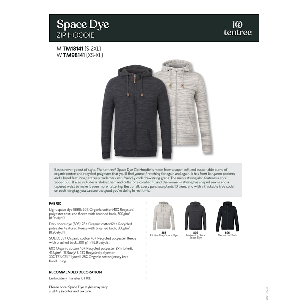Black tentree Space Dye Zip Hoodie - Women's