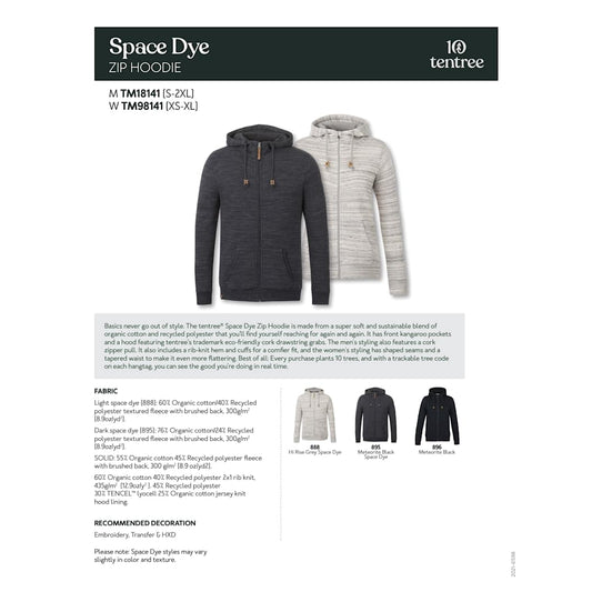 Black tentree Space Dye Zip Hoodie - Women's