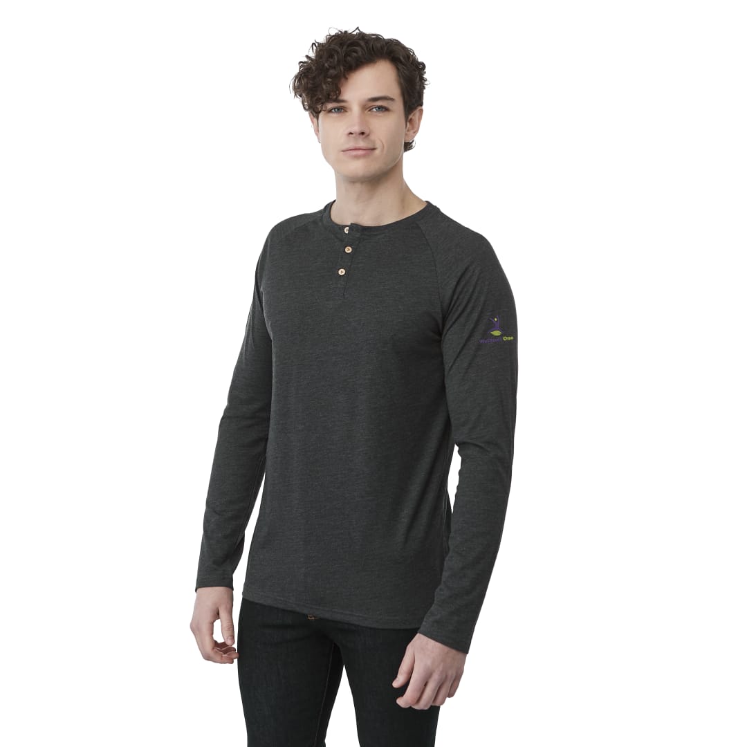 Black tentree TreeBlend Classic Henley Longsleeve - Men's