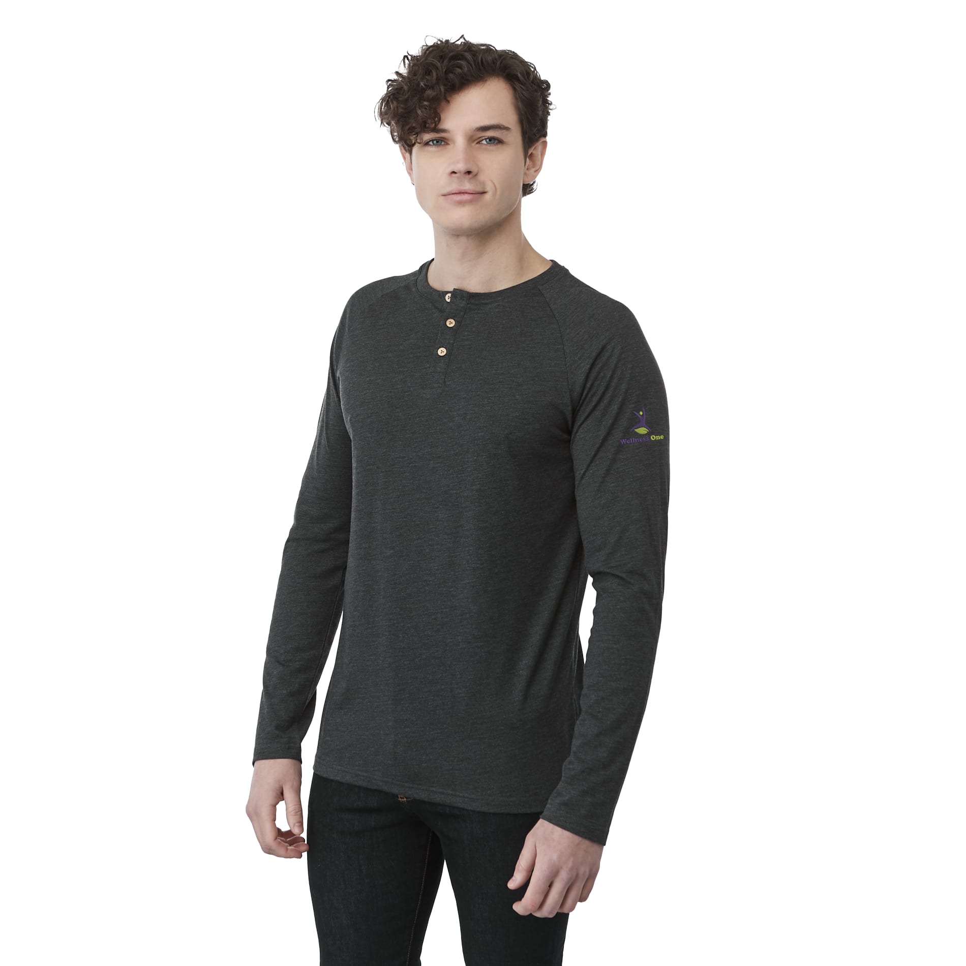 Black tentree TreeBlend Classic Henley Longsleeve - Men's