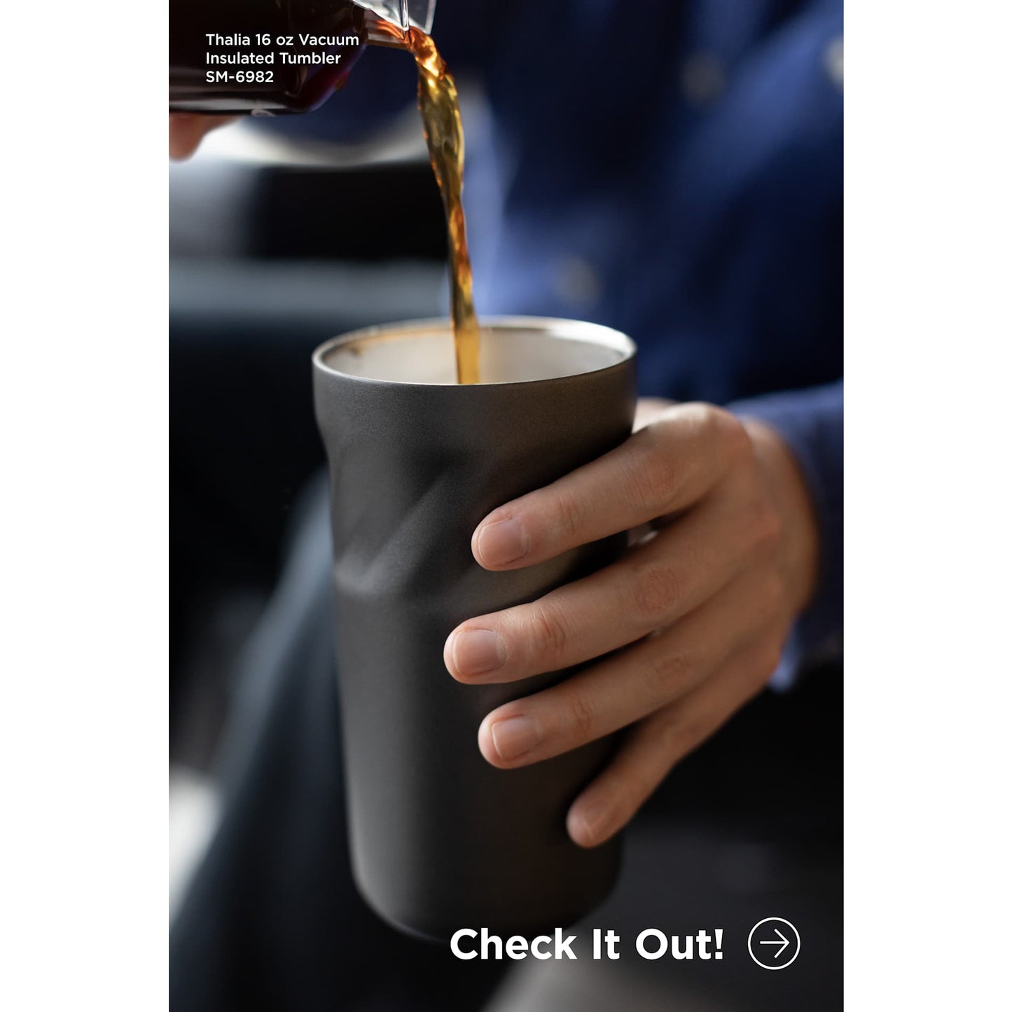 Black Thalia 16oz Vacuum Tumbler