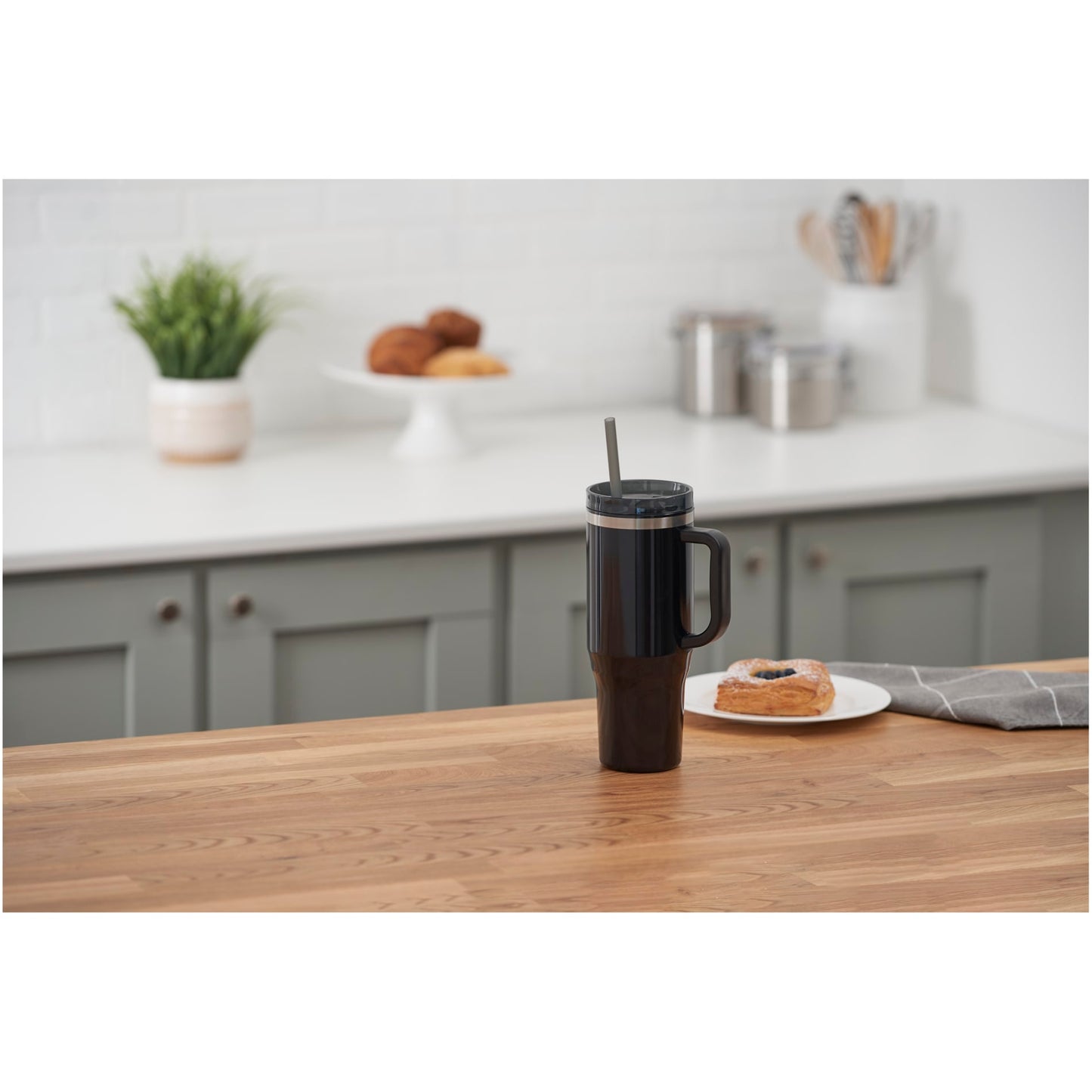 Black Thor 40oz Straw Tumbler plain