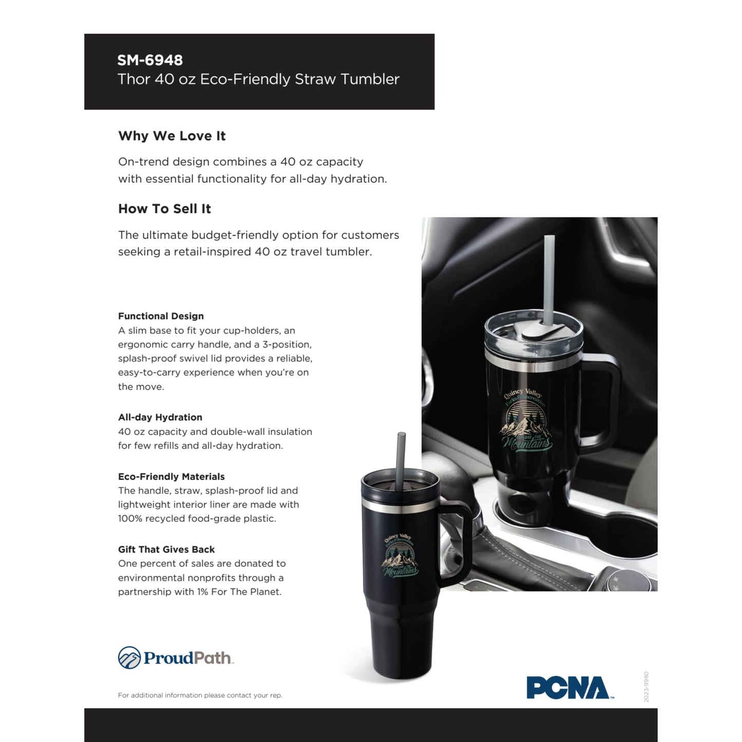 Black Thor 40oz Straw Tumbler