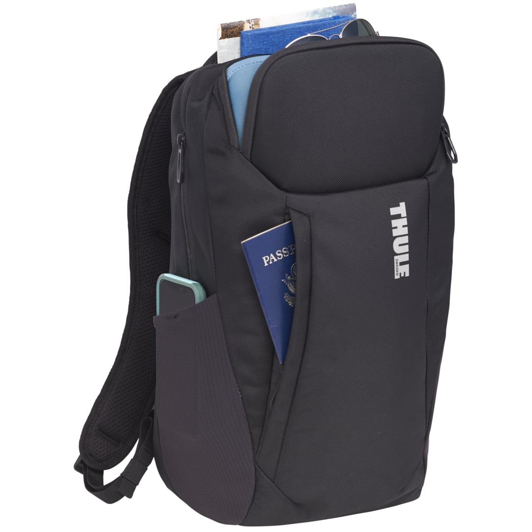 Black Thule Accent Recycled 15" Computer Backpack 20L plain
