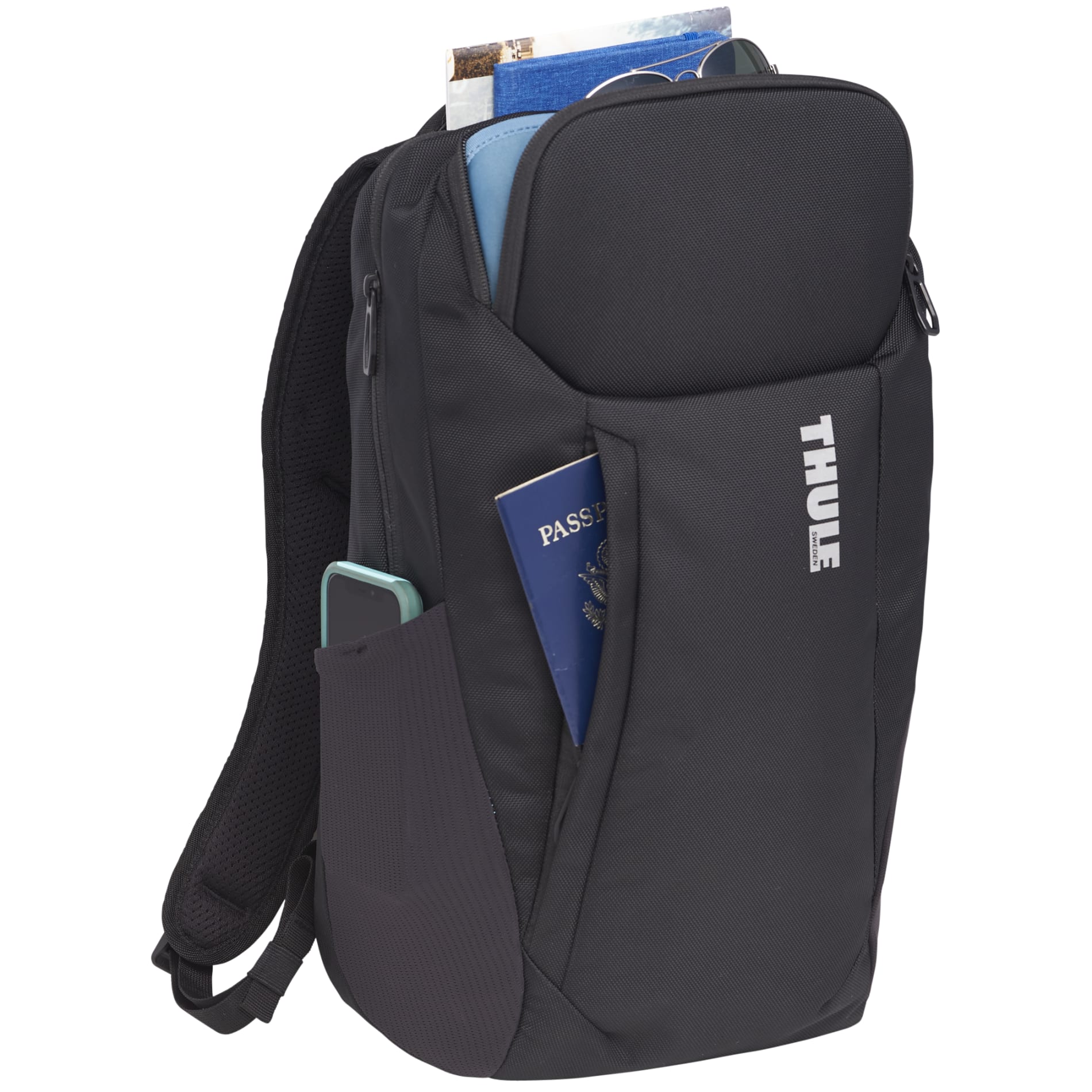 Black Thule Accent Recycled 15" Computer Backpack 20L plain