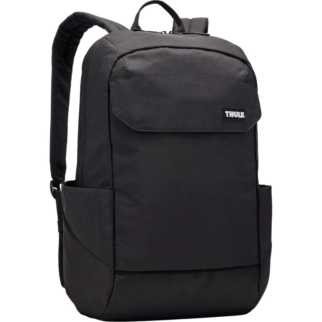 Black Thule Lithos 20L Recycled Laptop Backpack plain
