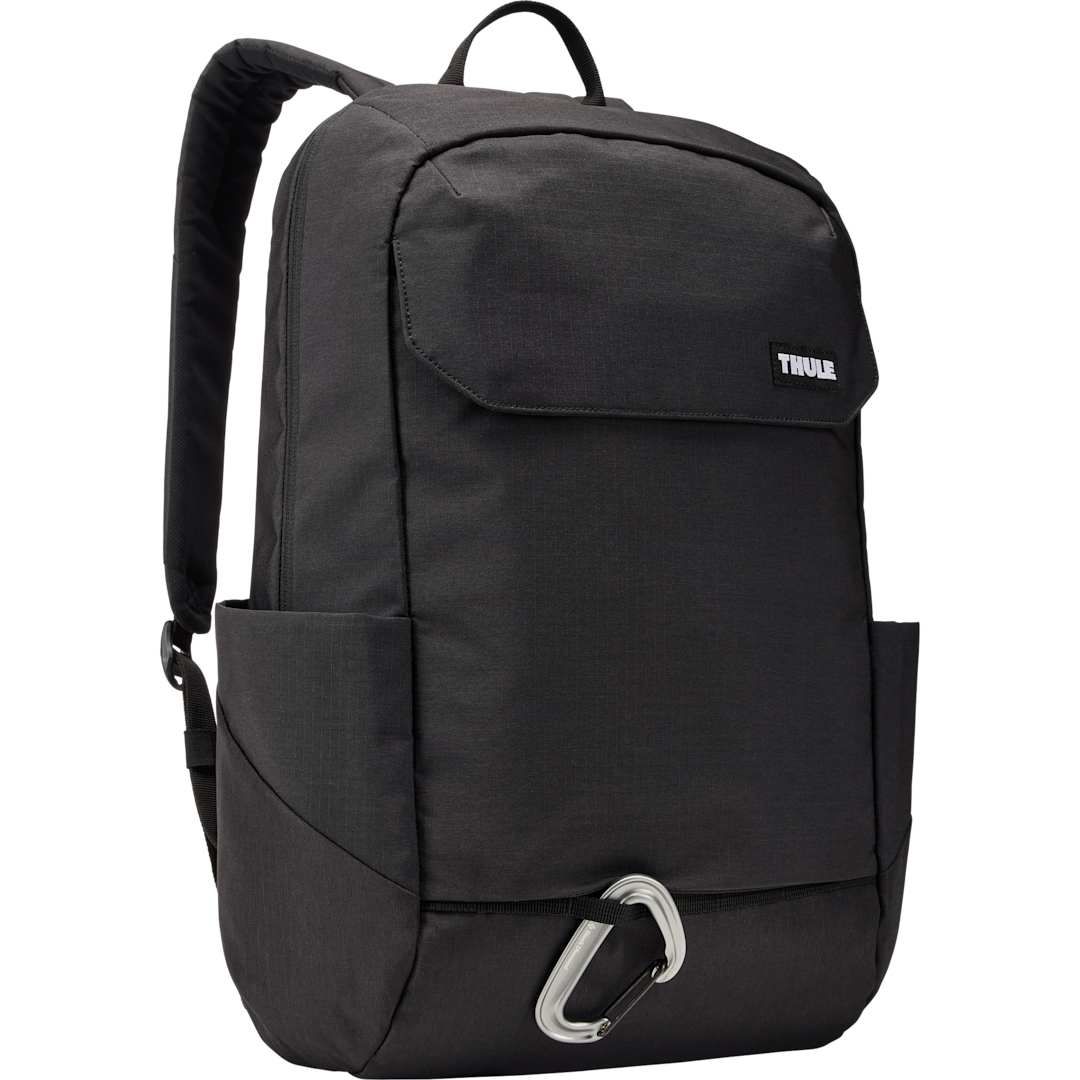 Black Thule Lithos 20L Recycled Laptop Backpack plain