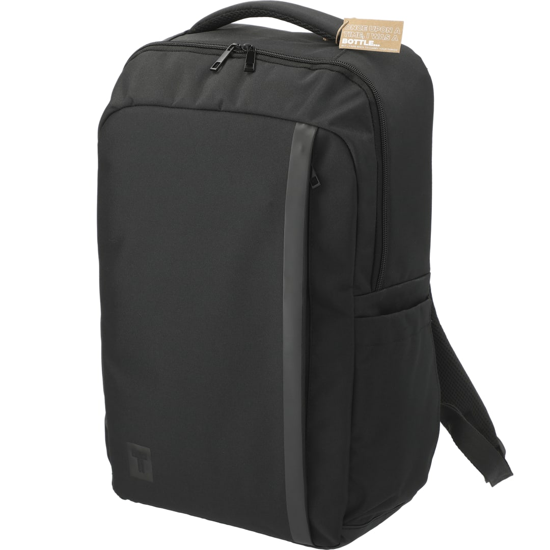 Black Tranzip Recycled 17" Computer Backpack plain