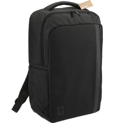 Black Tranzip Recycled 17" Computer Backpack plain