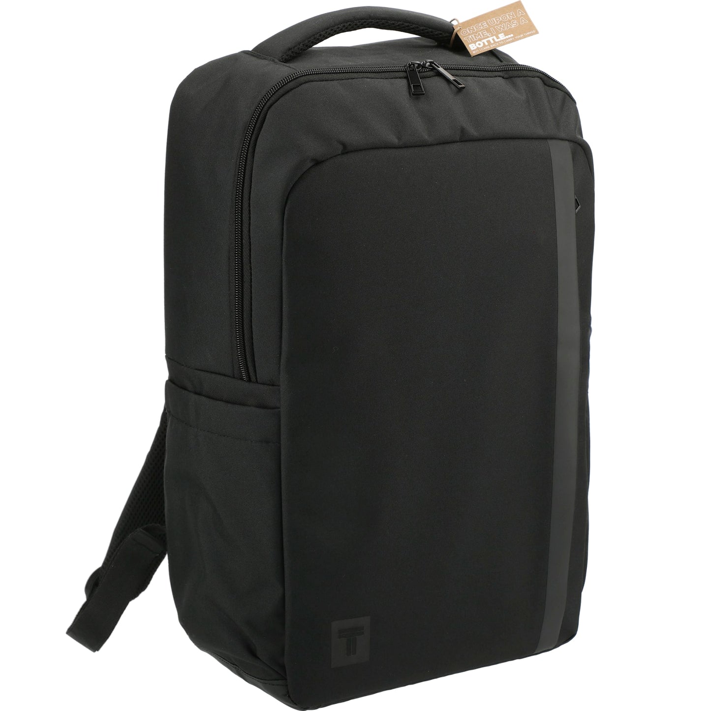 Black Tranzip Recycled 17" Computer Backpack plain